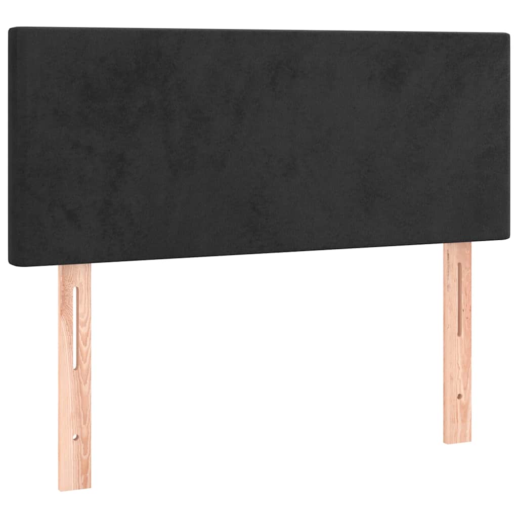 sengegavl 80x5x78/88 cm fløjl sort