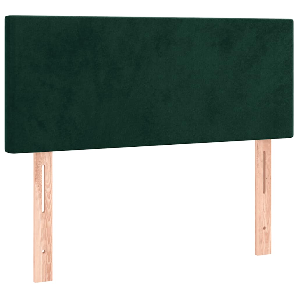 sengegavl 80x5x78/88 cm fløjl mørkegrøn