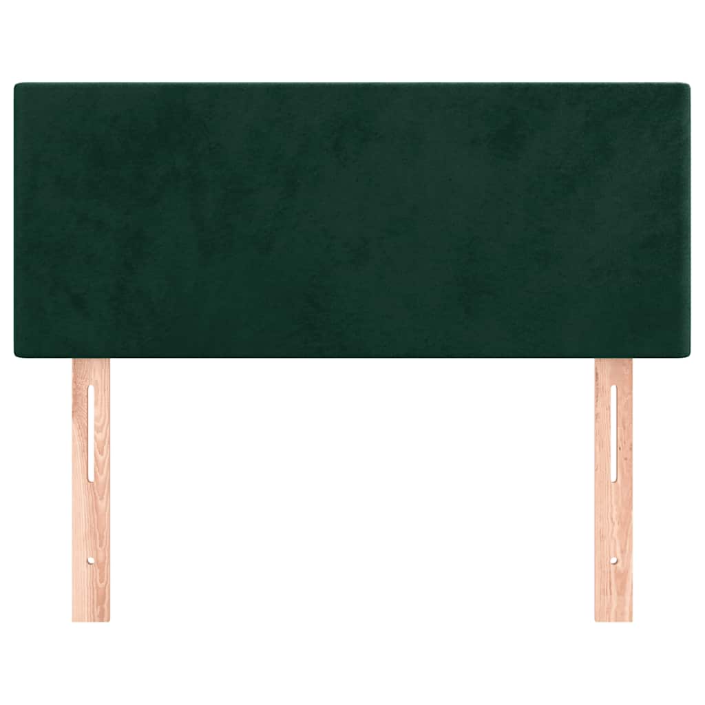 sengegavl 80x5x78/88 cm fløjl mørkegrøn