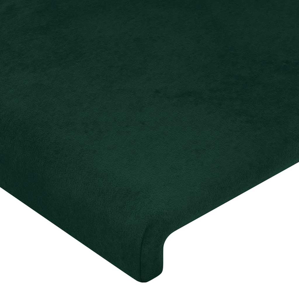 sengegavl 80x5x78/88 cm fløjl mørkegrøn