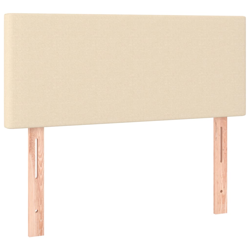 sengegavl 90x5x78/88 cm stof cremefarvet