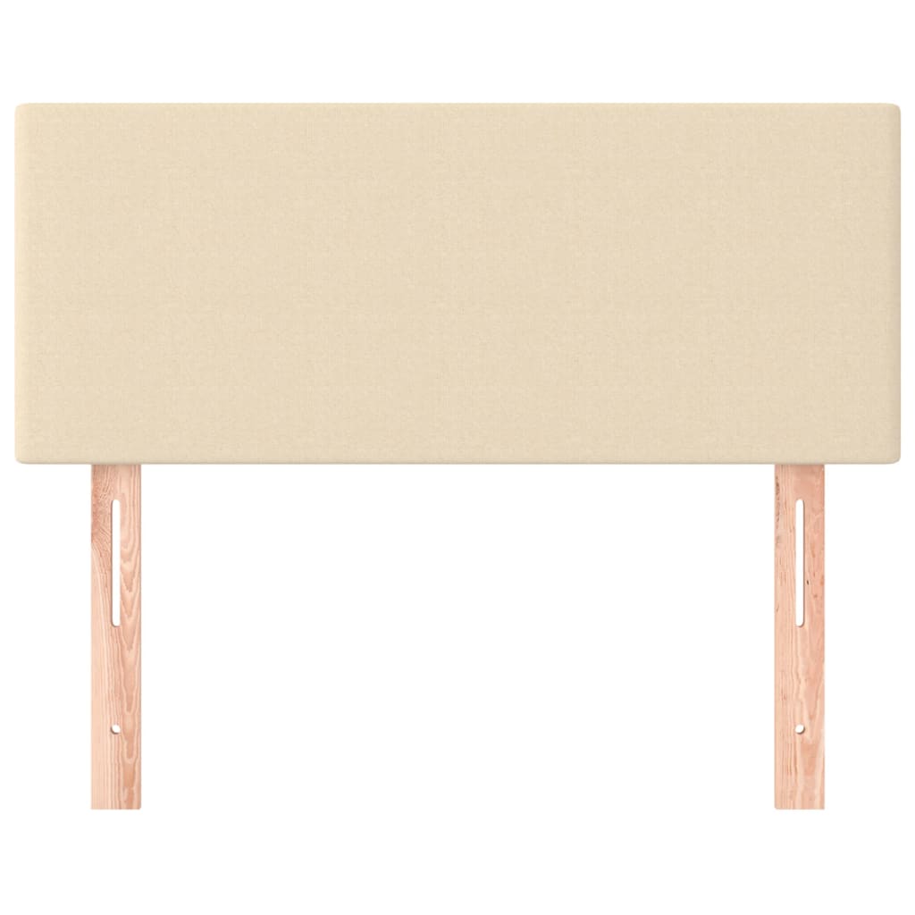 sengegavl 90x5x78/88 cm stof cremefarvet