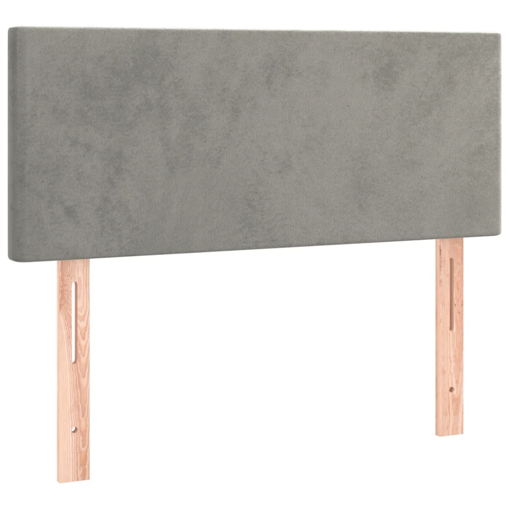 sengegavl 90x5x78/88 cm fløjl lysegrå