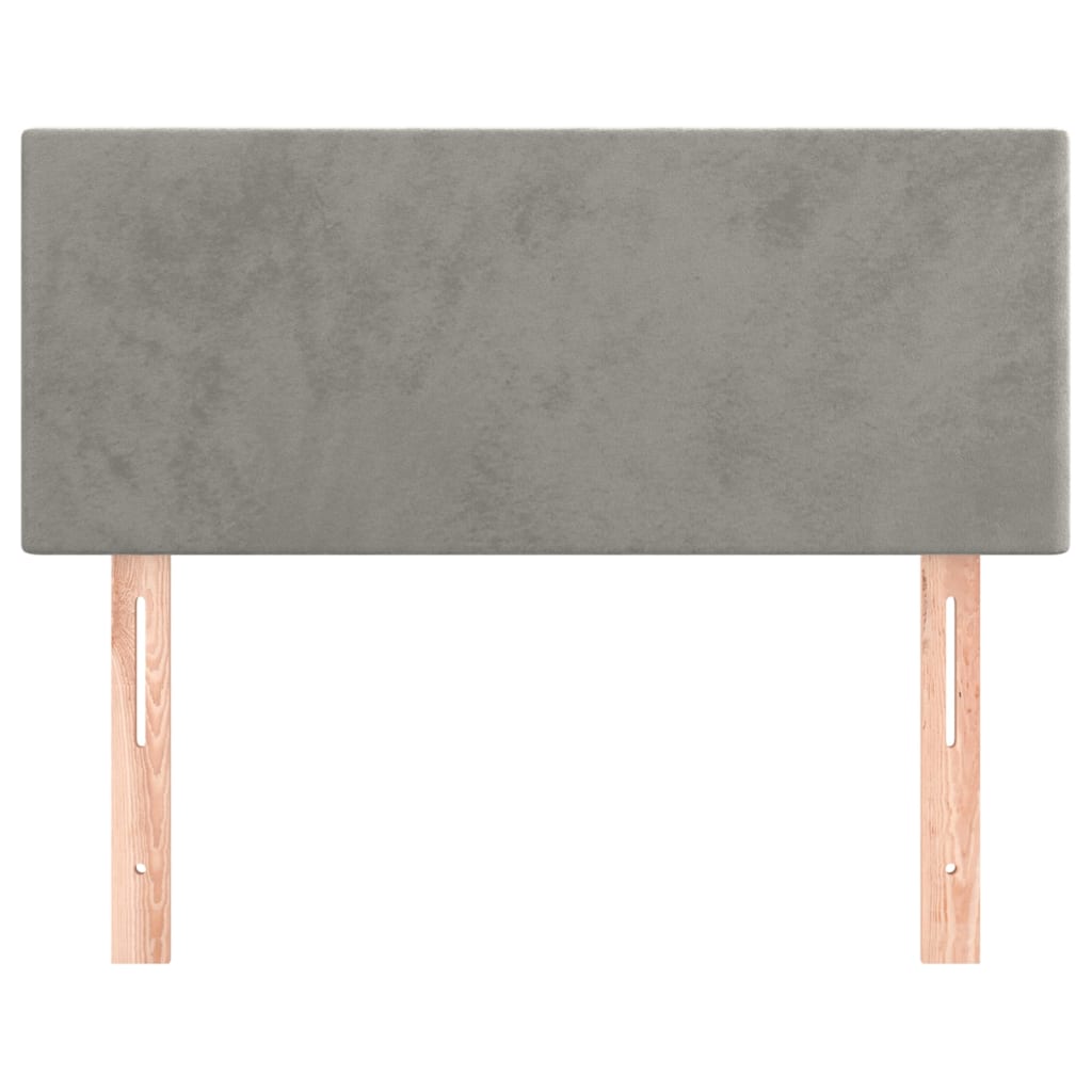 sengegavl 90x5x78/88 cm fløjl lysegrå