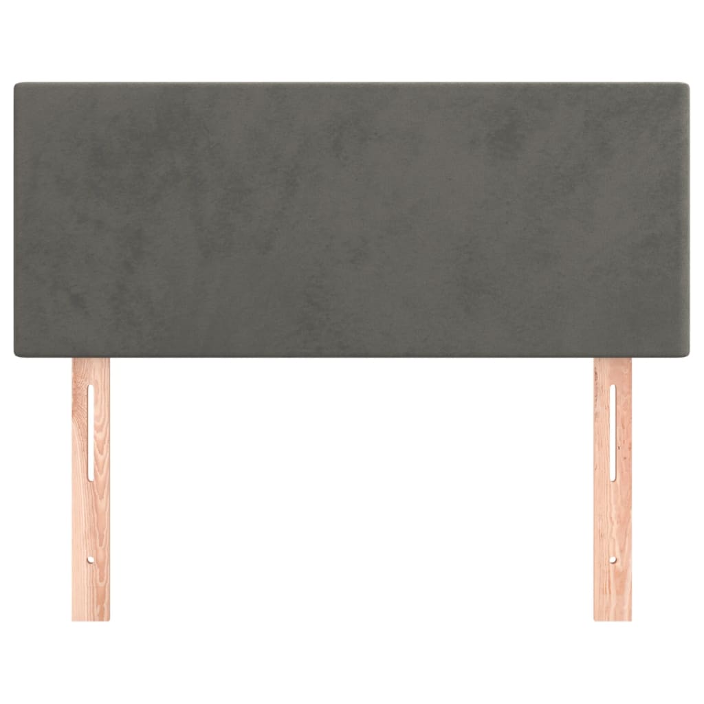 sengegavl 90x5x78/88 cm fløjl mørkegrå