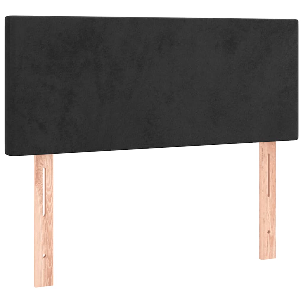 sengegavl 90x5x78/88 cm fløjl sort