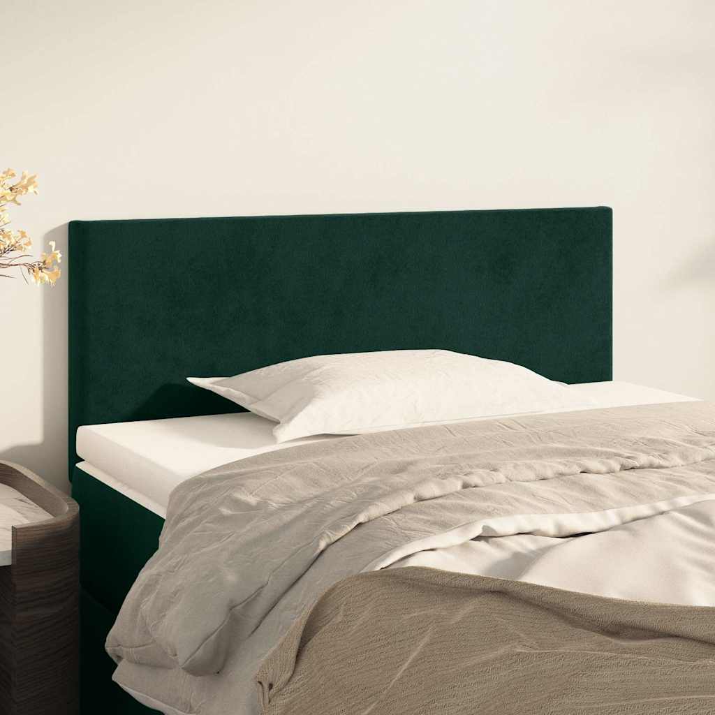 sengegavl 90x5x78/88 cm fløjl mørkegrøn