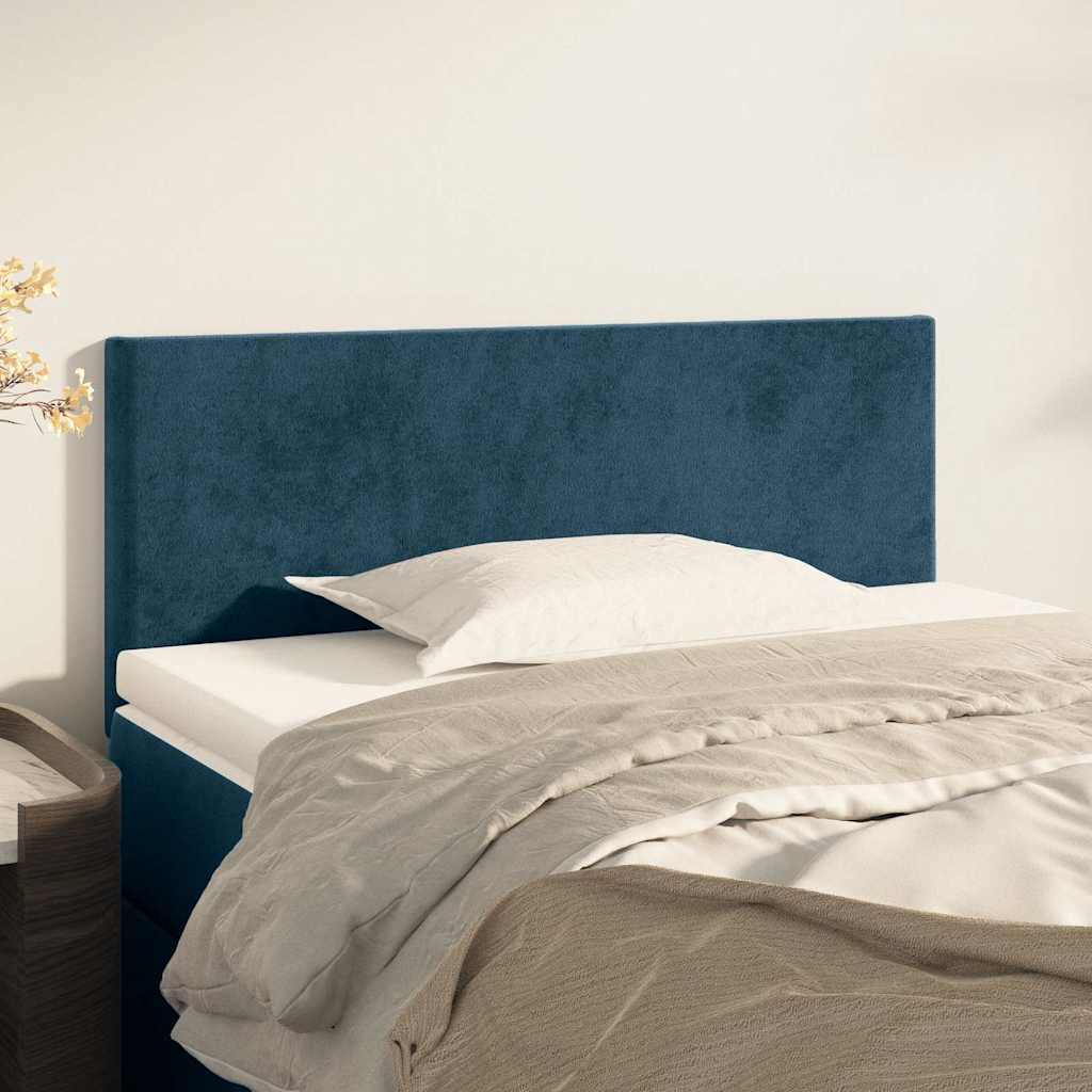 sengegavl 90x5x78/88 cm fløjl mørkeblå