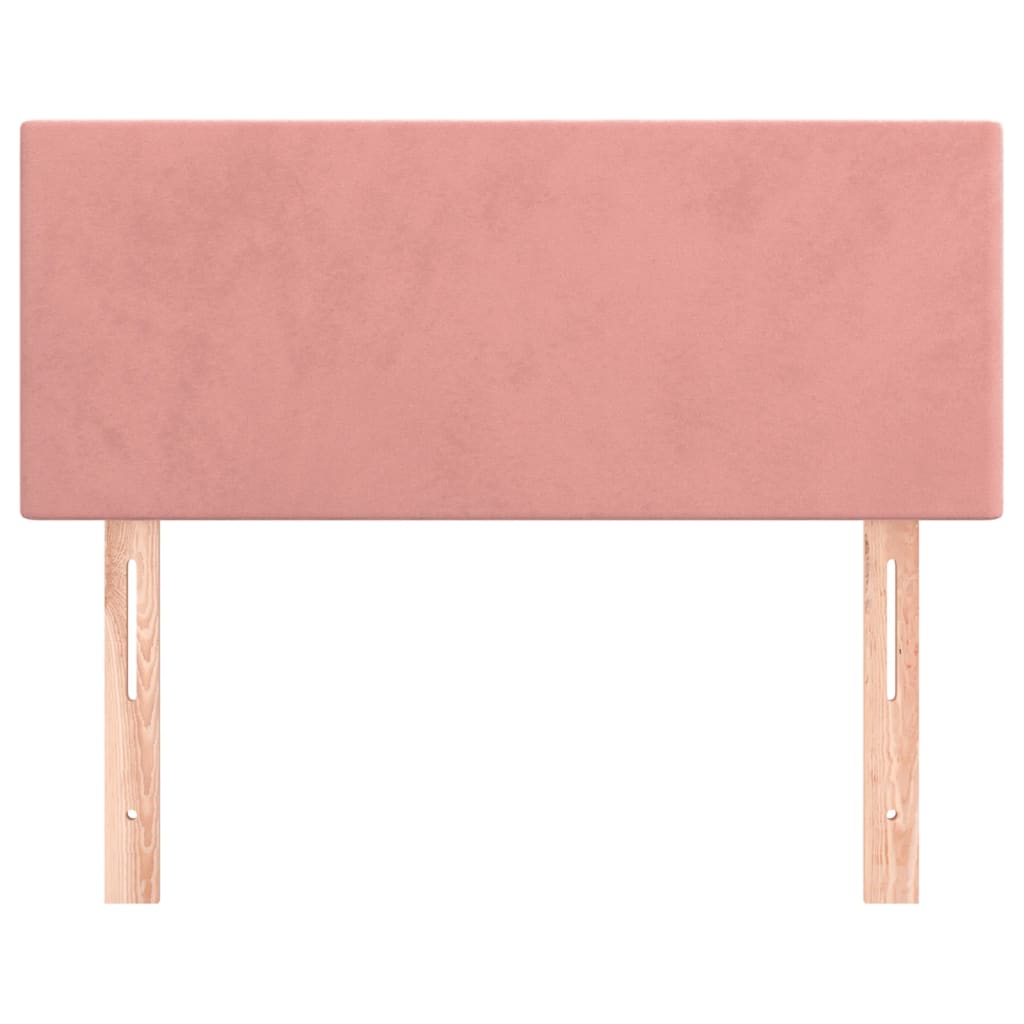 sengegavl 90x5x78/88 cm fløjl lyserød