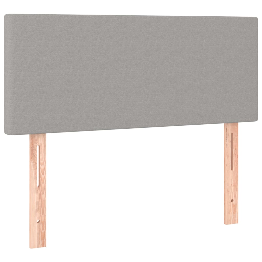 sengegavl 100x5x78/88 cm stof lysegrå