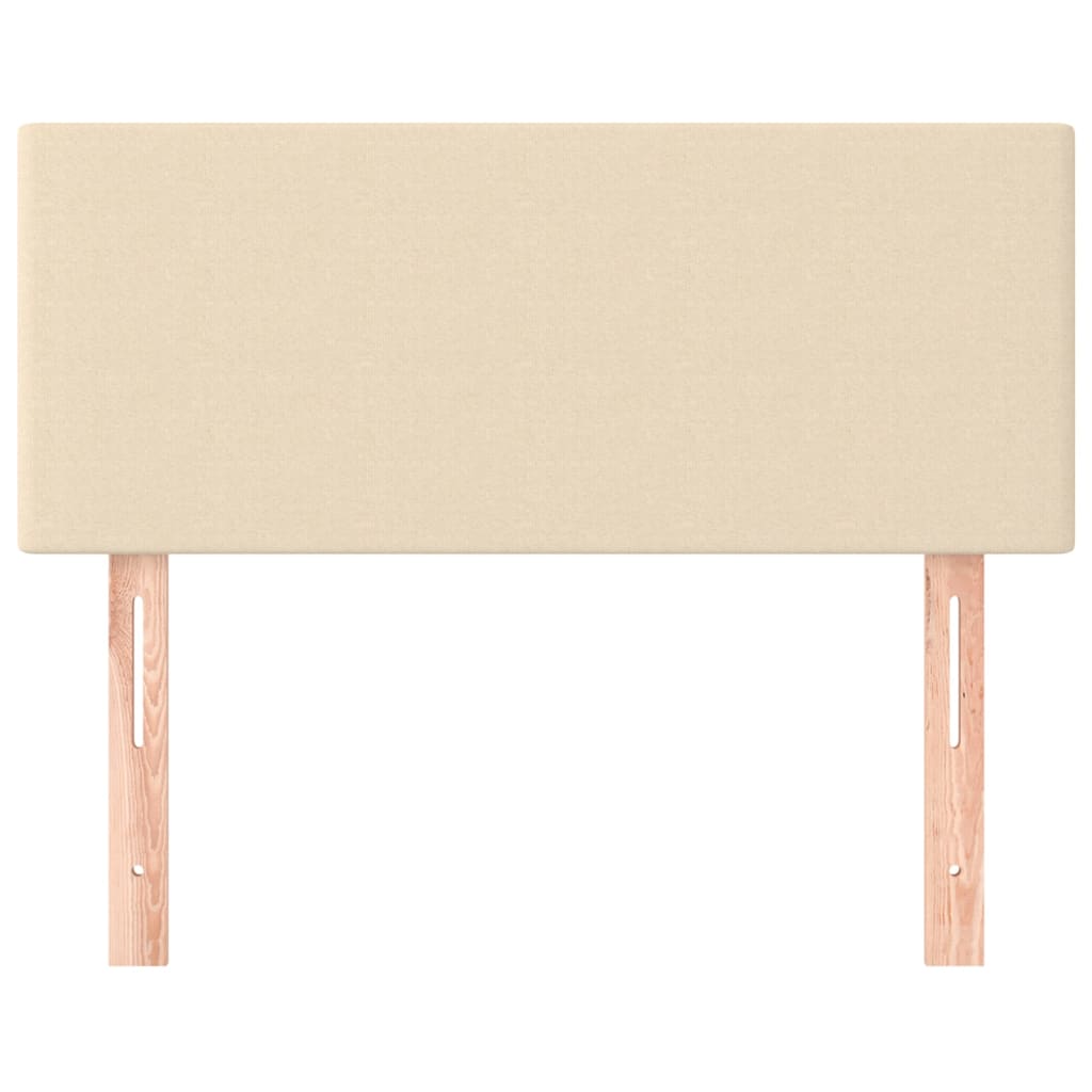 sengegavl 100x5x78/88 cm stof cremefarvet