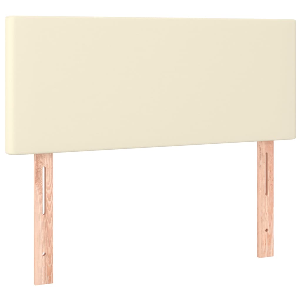 sengegavl 100x5x78/88 cm kunstlæder cremefarvet