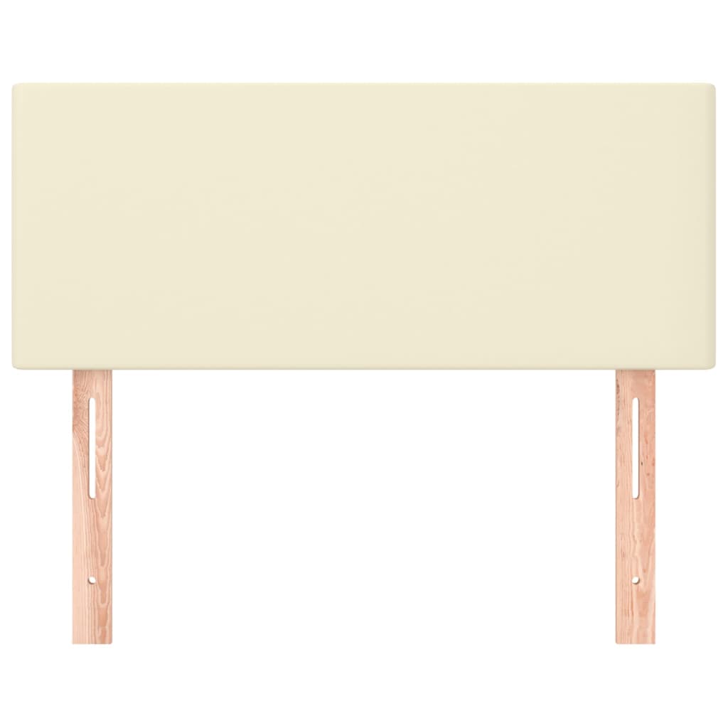 sengegavl 100x5x78/88 cm kunstlæder cremefarvet