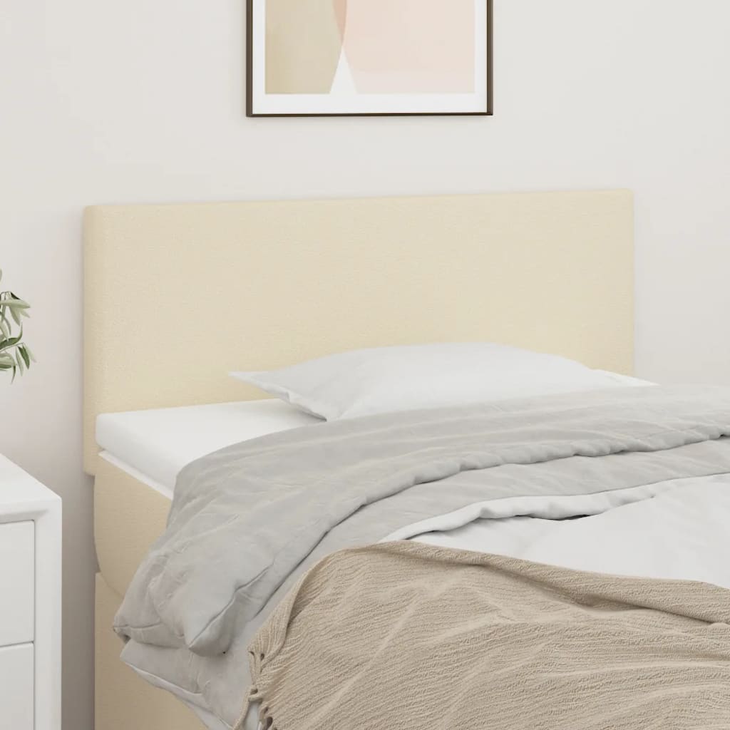 sengegavl 100x5x78/88 cm kunstlæder cremefarvet
