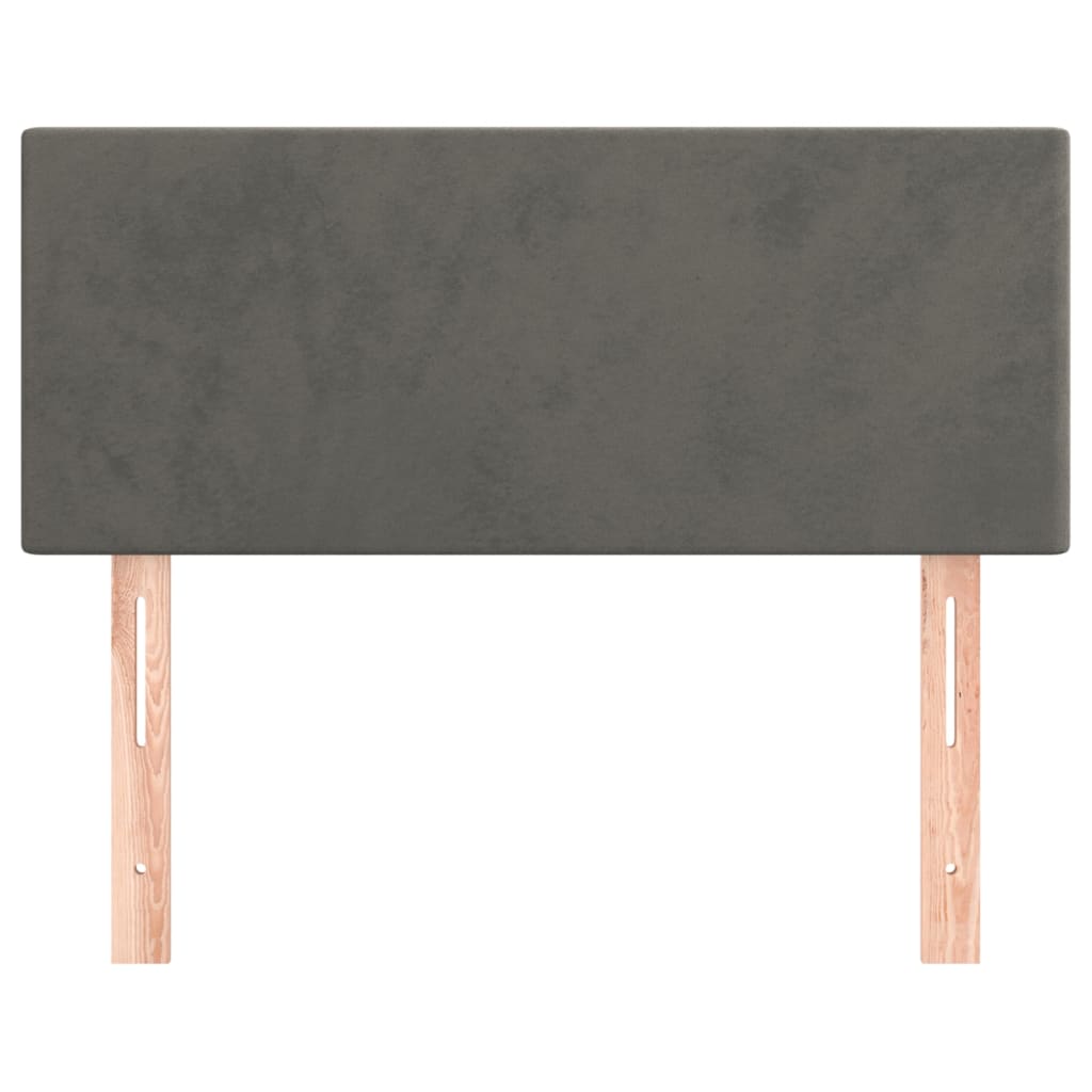 sengegavl 100x5x78/88 cm fløjl mørkegrå
