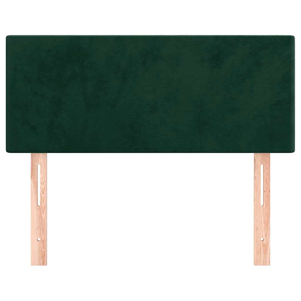 sengegavl 100x5x78/88 cm fløjl mørkegrøn