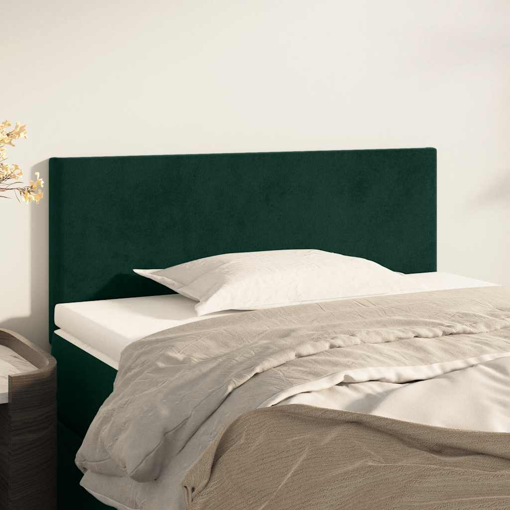sengegavl 100x5x78/88 cm fløjl mørkegrøn