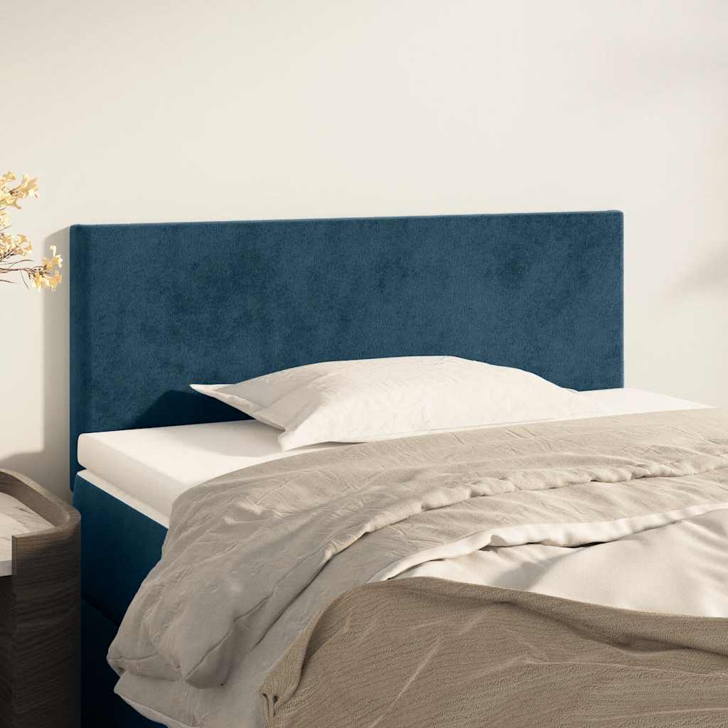 sengegavl 100x5x78/88 cm fløjl mørkeblå