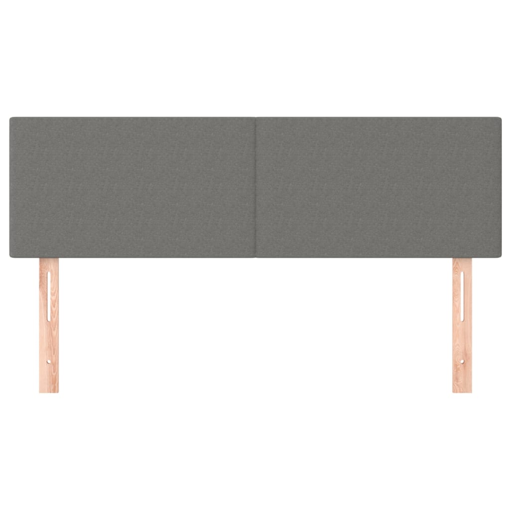 sengegavle 2 stk. 72x5x78/88 cm stof mørkegrå