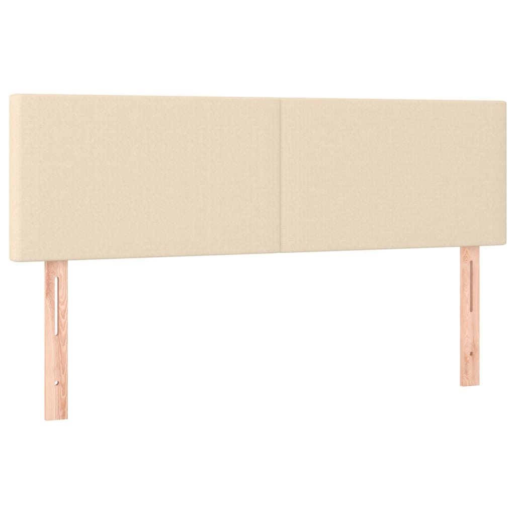 sengegavle 144x5x78/88 cm stof cremefarvet