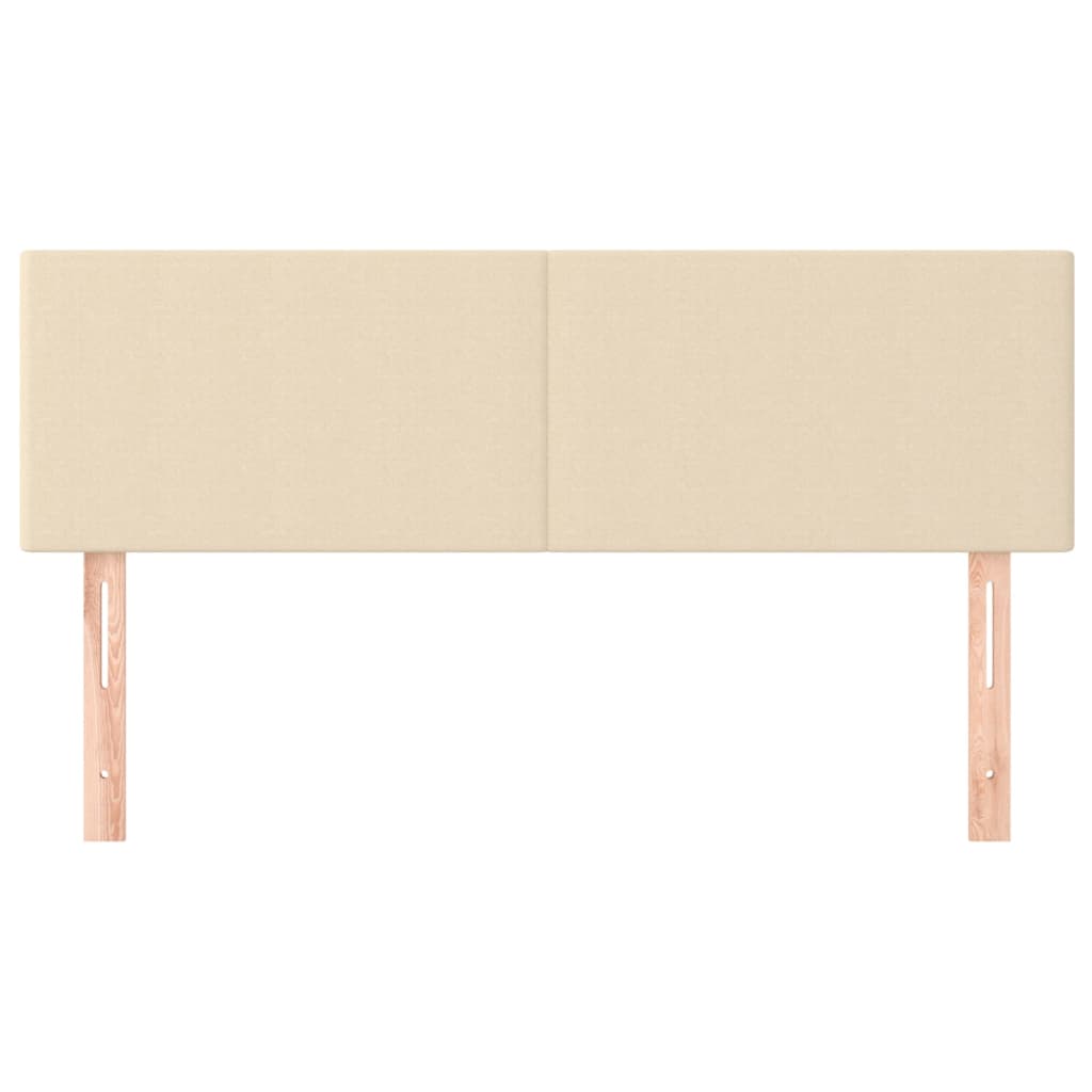 sengegavle 144x5x78/88 cm stof cremefarvet