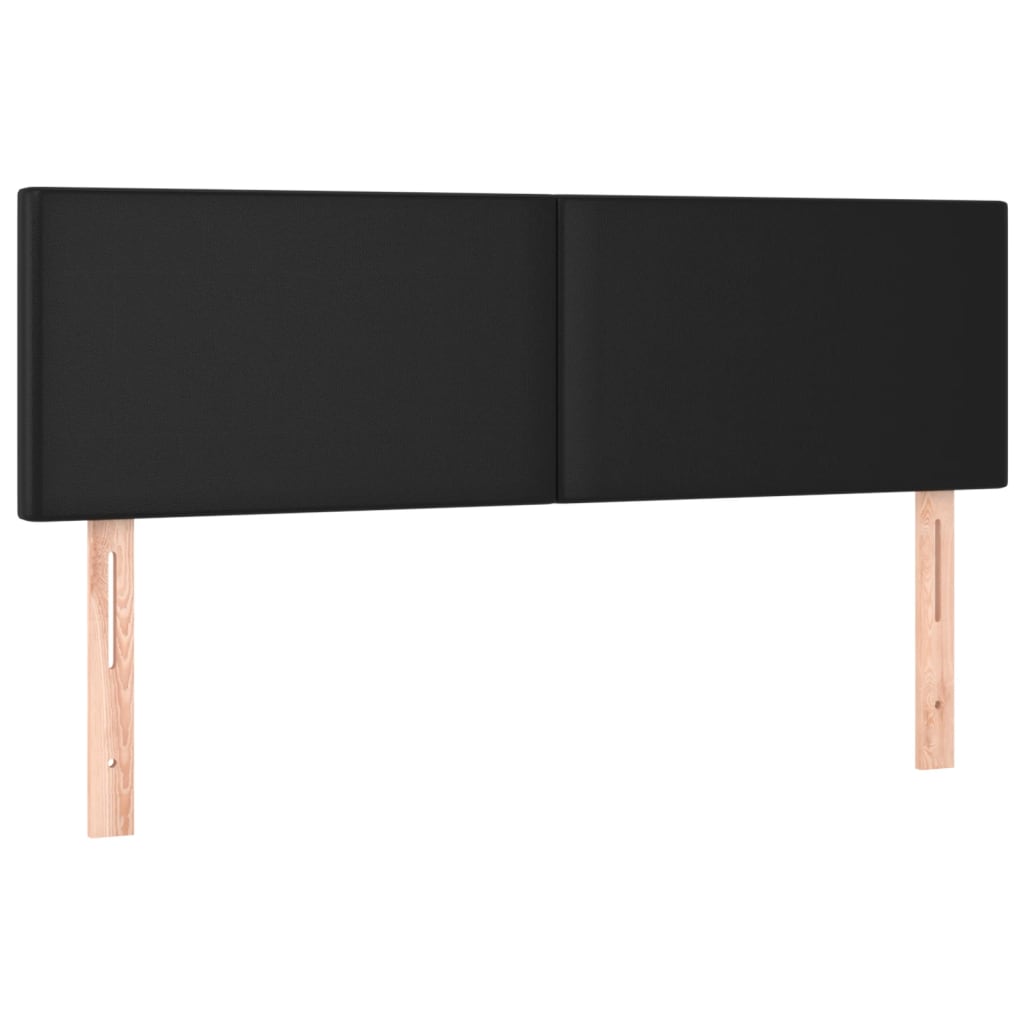 sengegavle 144x5x78/88 cm kunstlæder sort