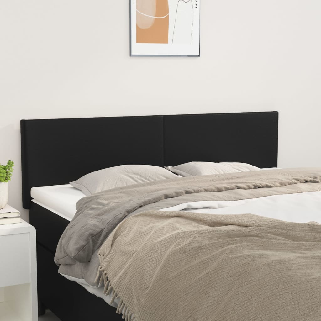 sengegavle 144x5x78/88 cm kunstlæder sort