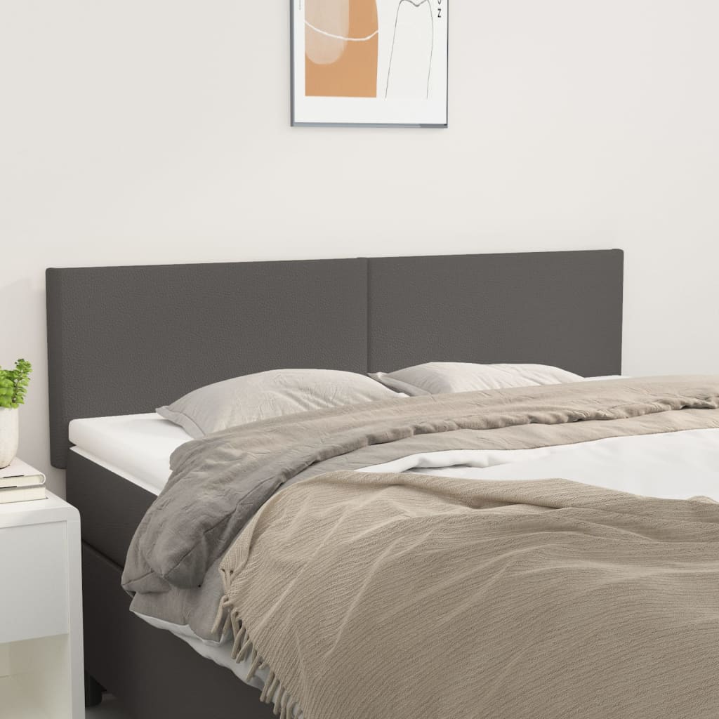 sengegavle 144x5x78/88 cm kunstlæder grå