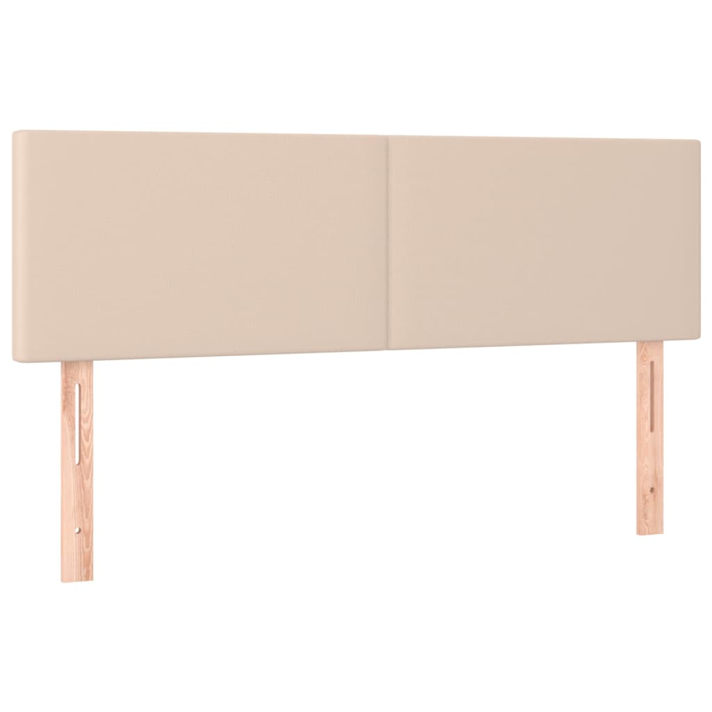 sengegavle 144x5x78/88 cm kunstlæder cappuccinofarvet