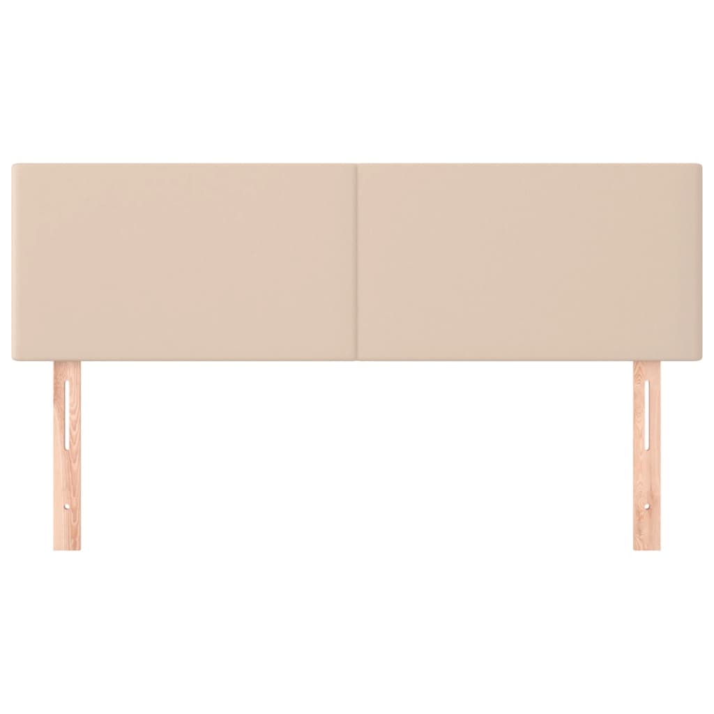 sengegavle 144x5x78/88 cm kunstlæder cappuccinofarvet