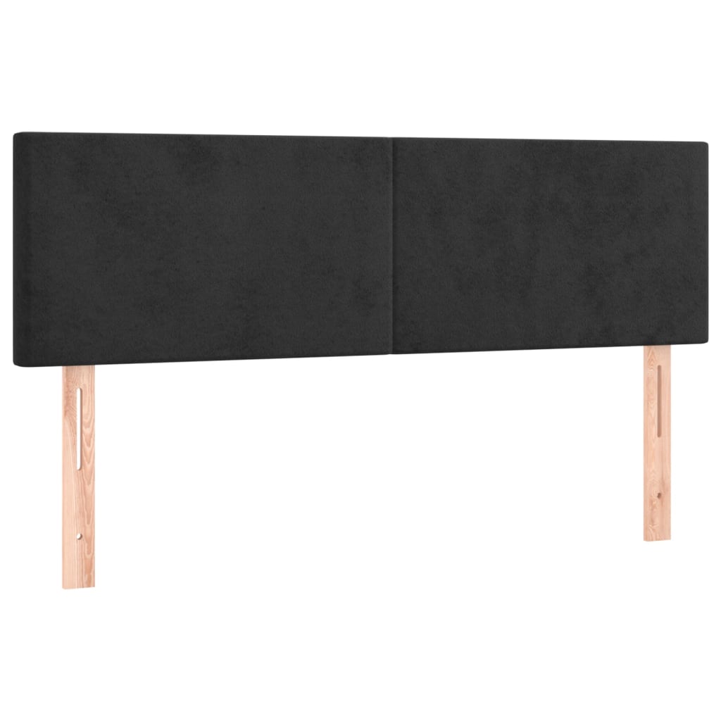 sengegavle 144x5x78/88 cm fløjl sort