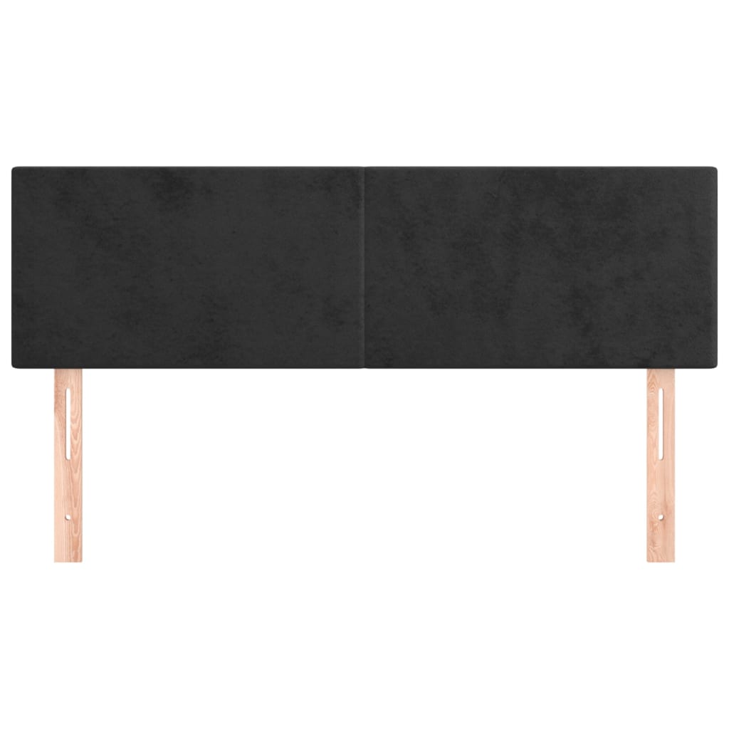 sengegavle 144x5x78/88 cm fløjl sort
