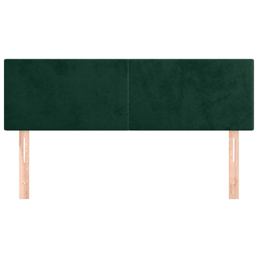 sengegavle 144x5x78/88 cm fløjl mørkegrøn
