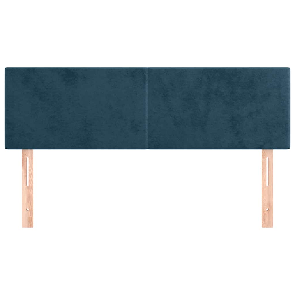 sengegavle 144x5x78/88 cm fløjl mørkeblå