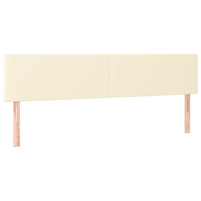 sengegavle 160x5x78/88 cm kunstlæder cremefarvet
