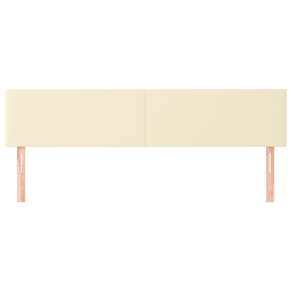 sengegavle 160x5x78/88 cm kunstlæder cremefarvet