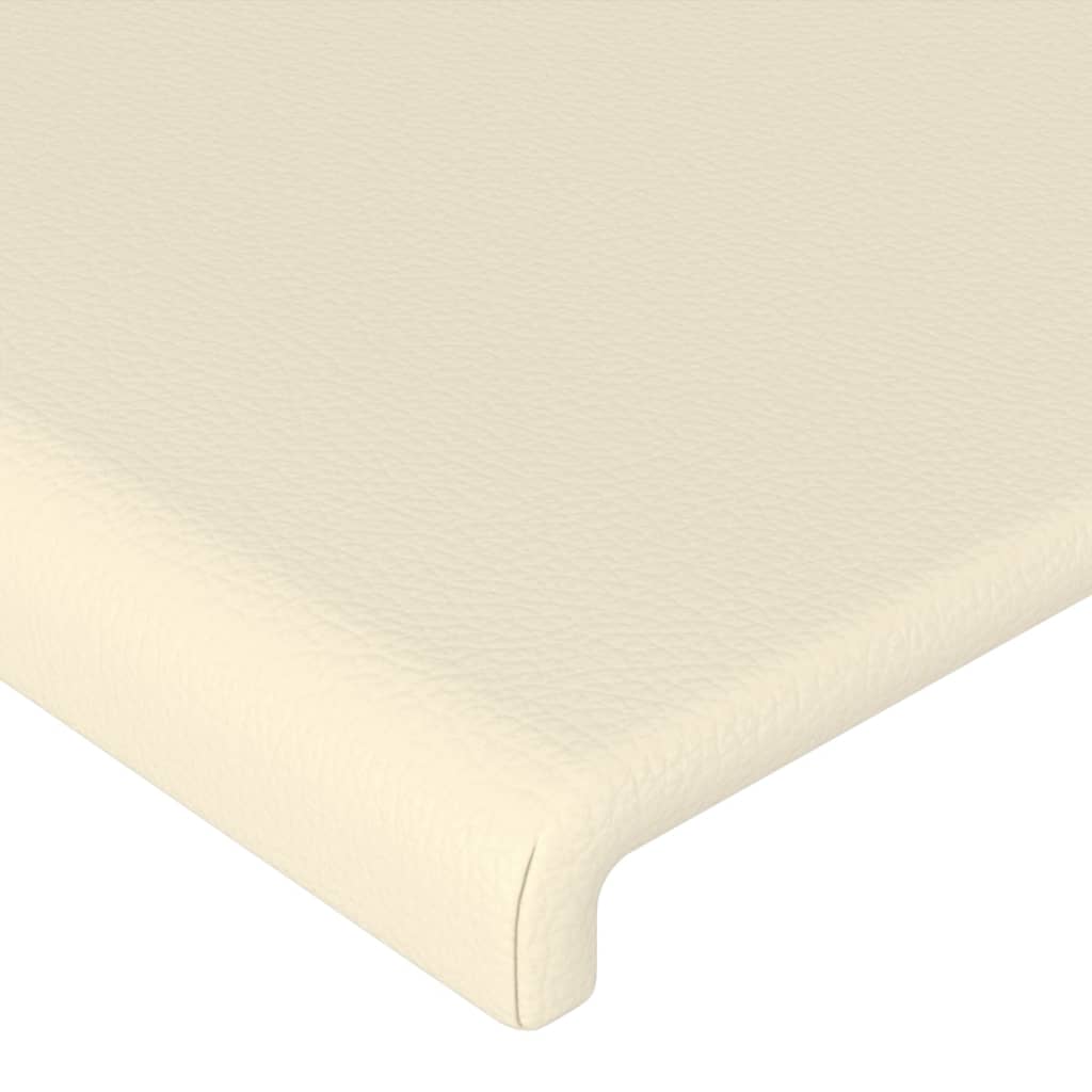 sengegavle 160x5x78/88 cm kunstlæder cremefarvet