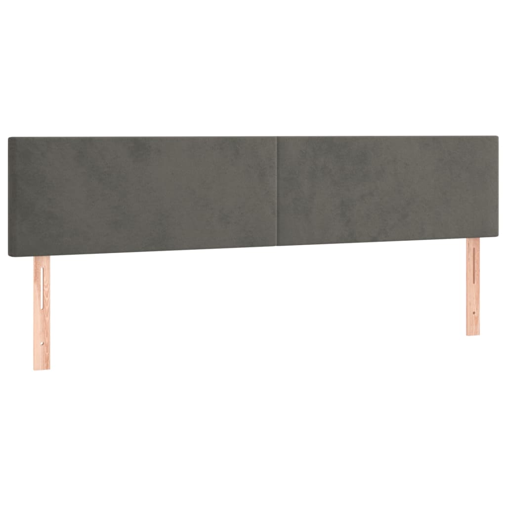 sengegavle 160x5x78/88 cm fløjl mørkegrå