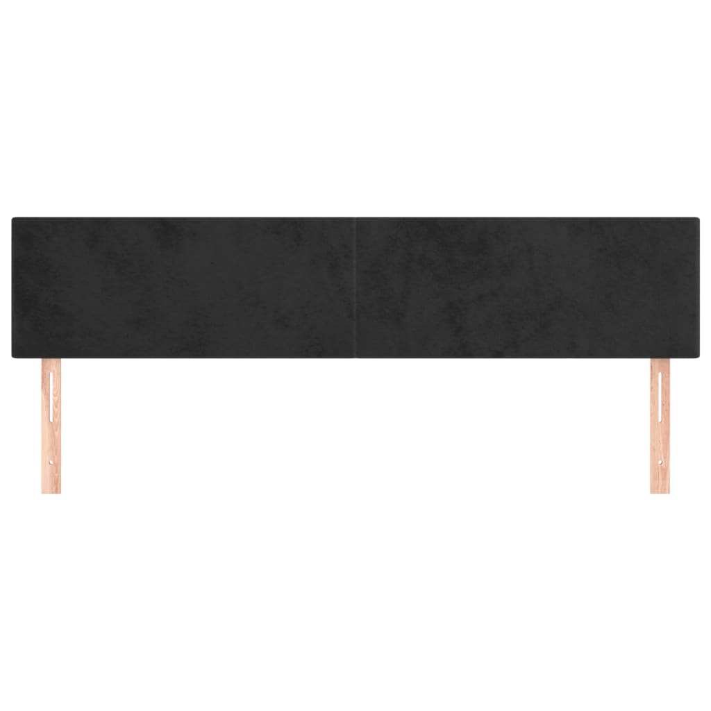 sengegavle 160x5x78/88 cm fløjl sort