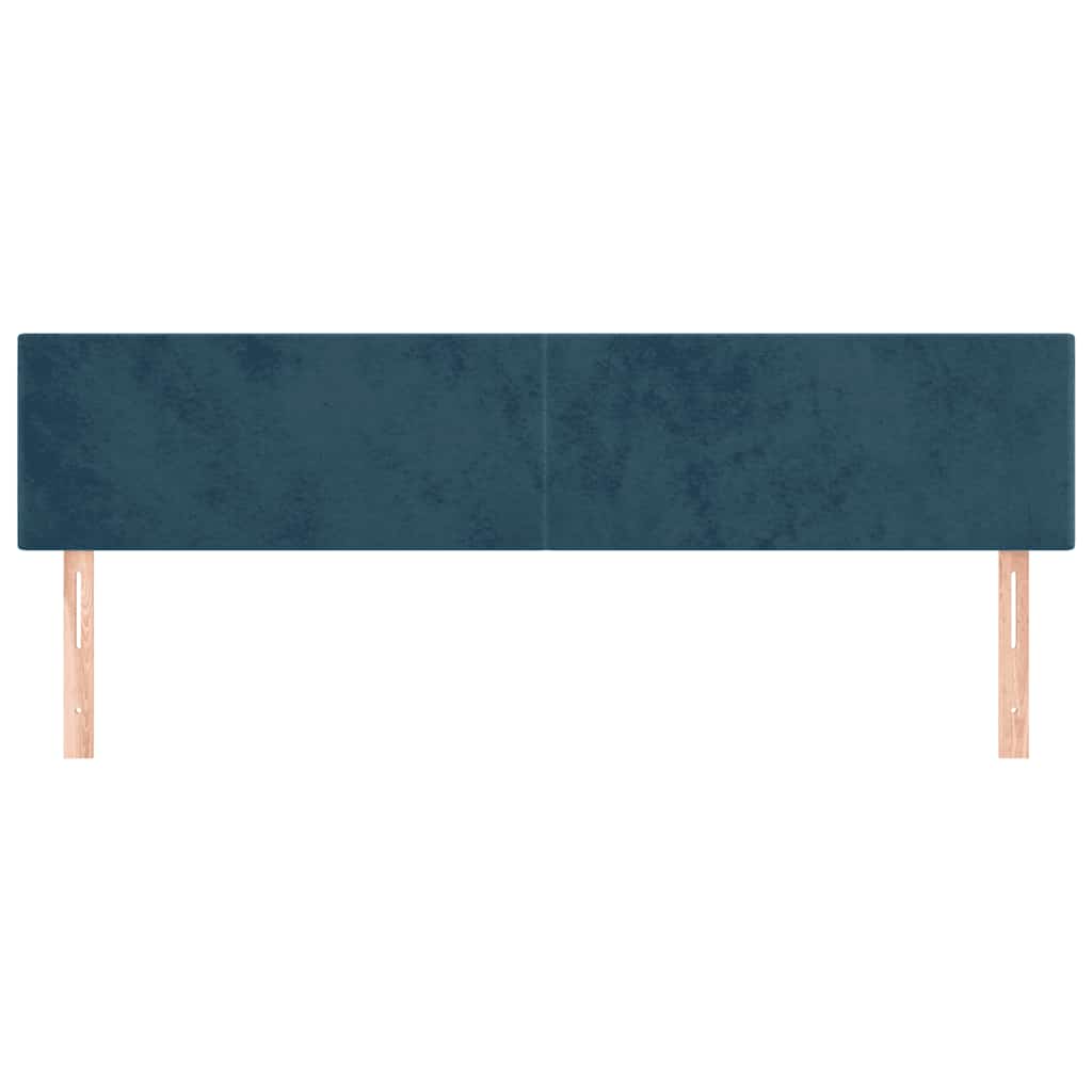 sengegavle 160x5x78/88 cm fløjl mørkeblå
