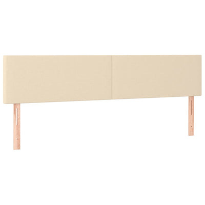 sengegavle 180x5x78/88 cm stof cremefarvet
