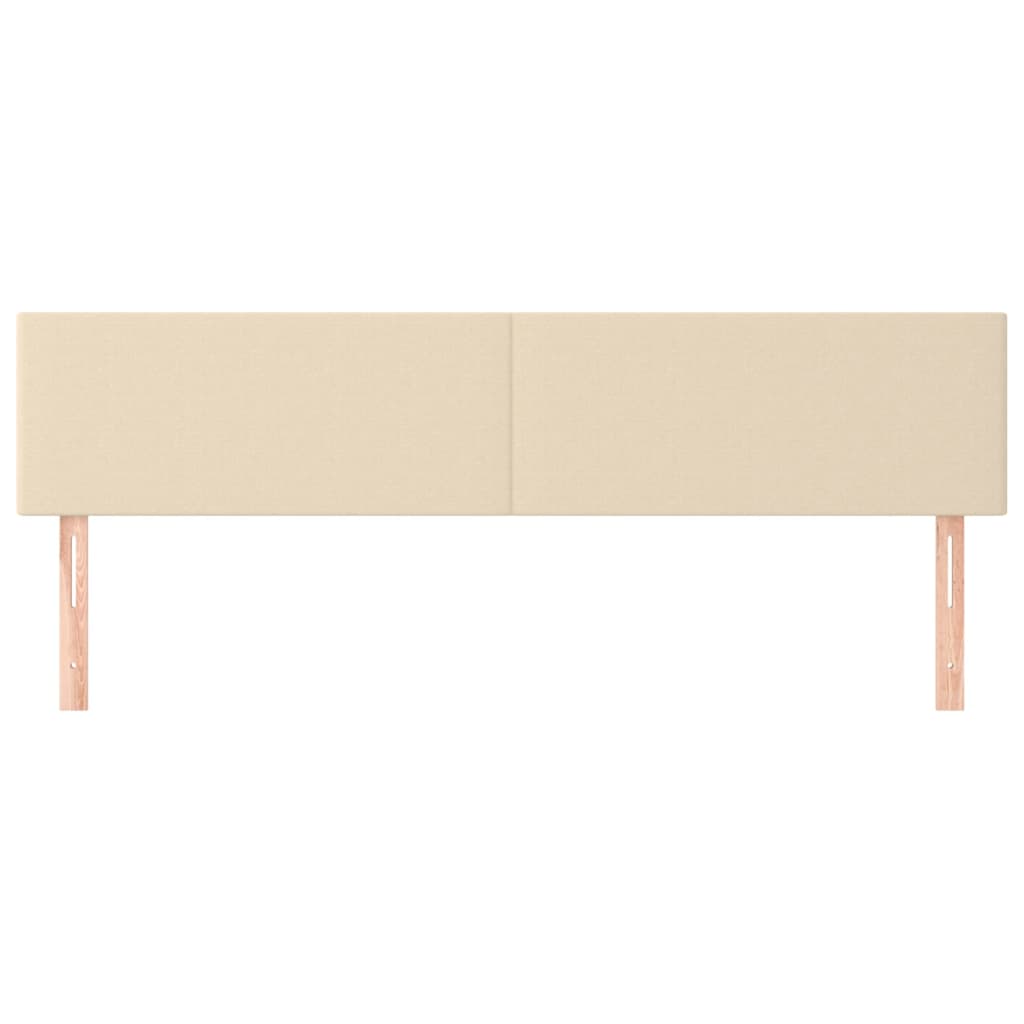 sengegavle 180x5x78/88 cm stof cremefarvet