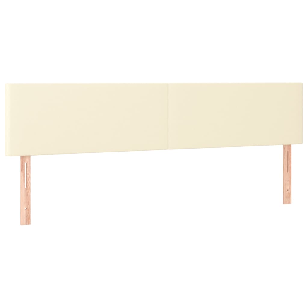 sengegavle 180x5x78/88 cm kunstlæder cremefarvet