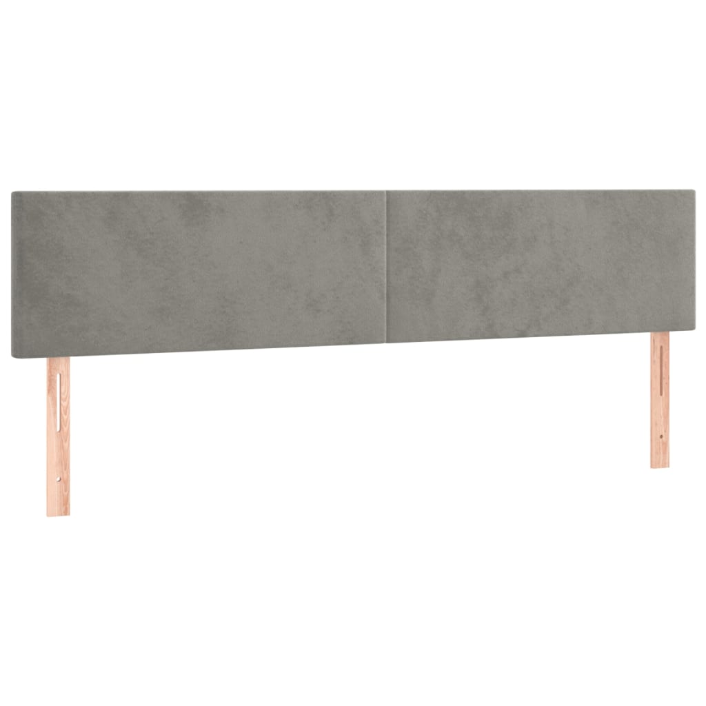 sengegavle 180x5x78/88 cm fløjl lysegrå