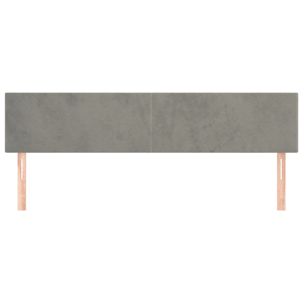 sengegavle 180x5x78/88 cm fløjl lysegrå