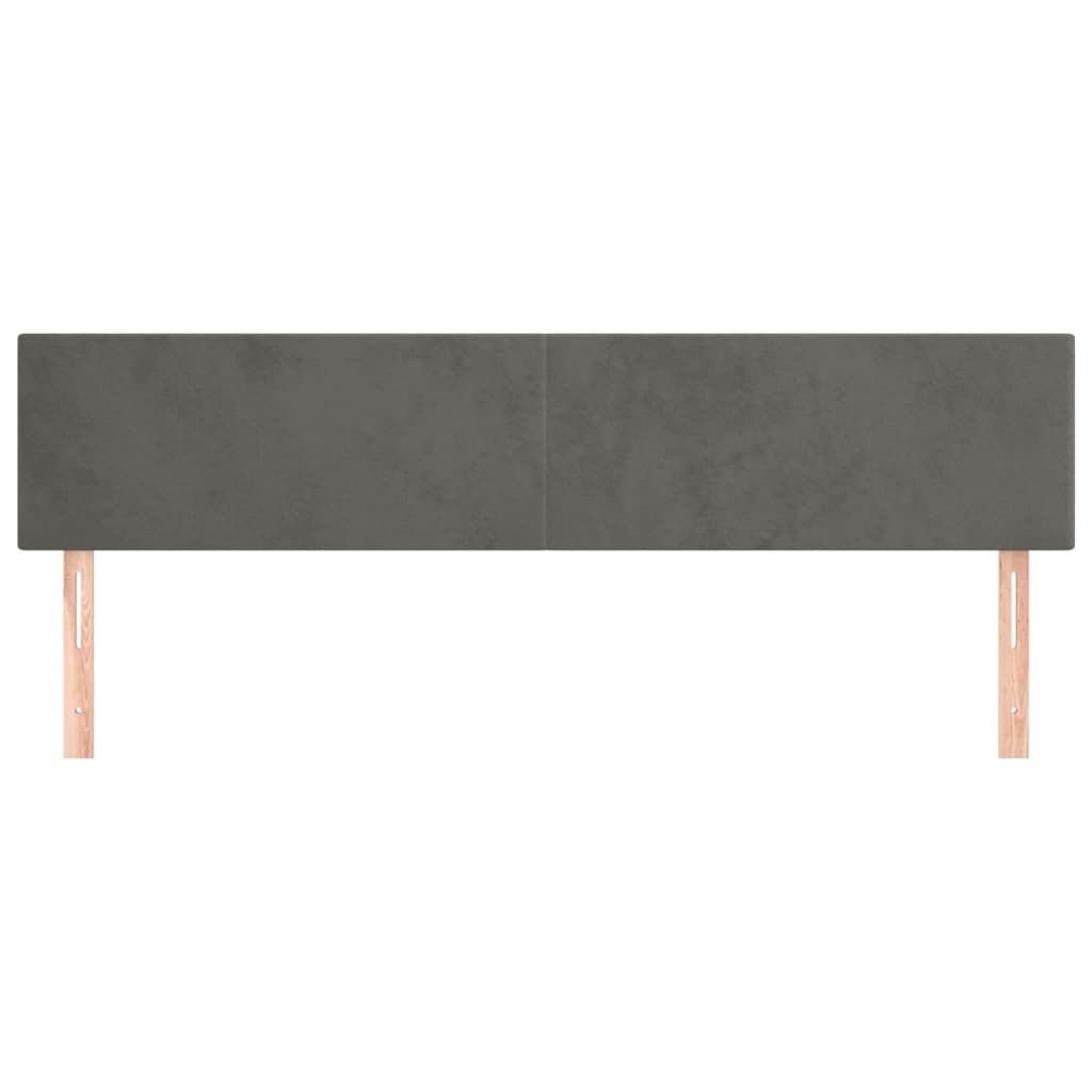 sengegavle 180x5x78/88 cm fløjl mørkegrå