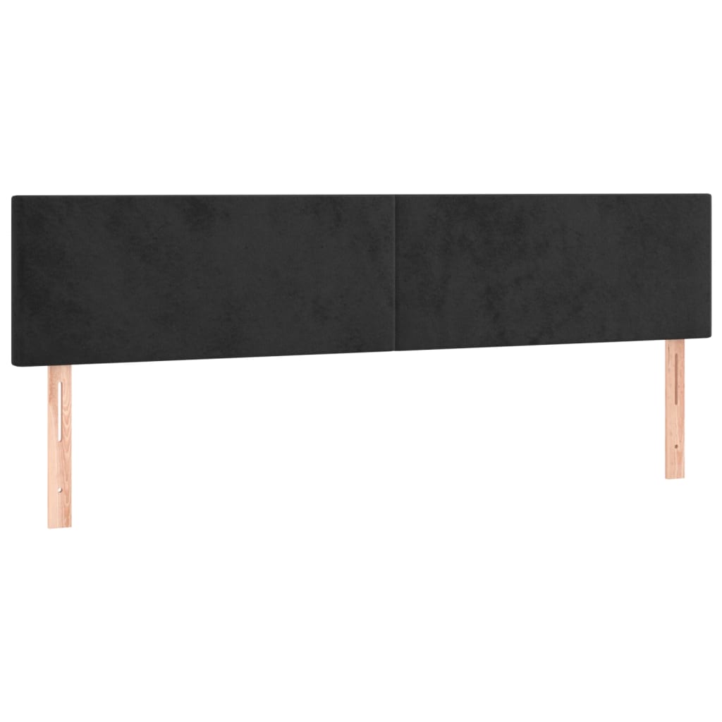 sengegavle 180x5x78/88 cm fløjl sort
