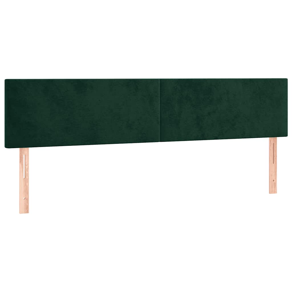 sengegavle 180x5x78/88 cm fløjl mørkegrøn
