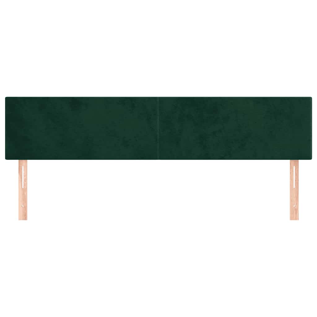 sengegavle 180x5x78/88 cm fløjl mørkegrøn