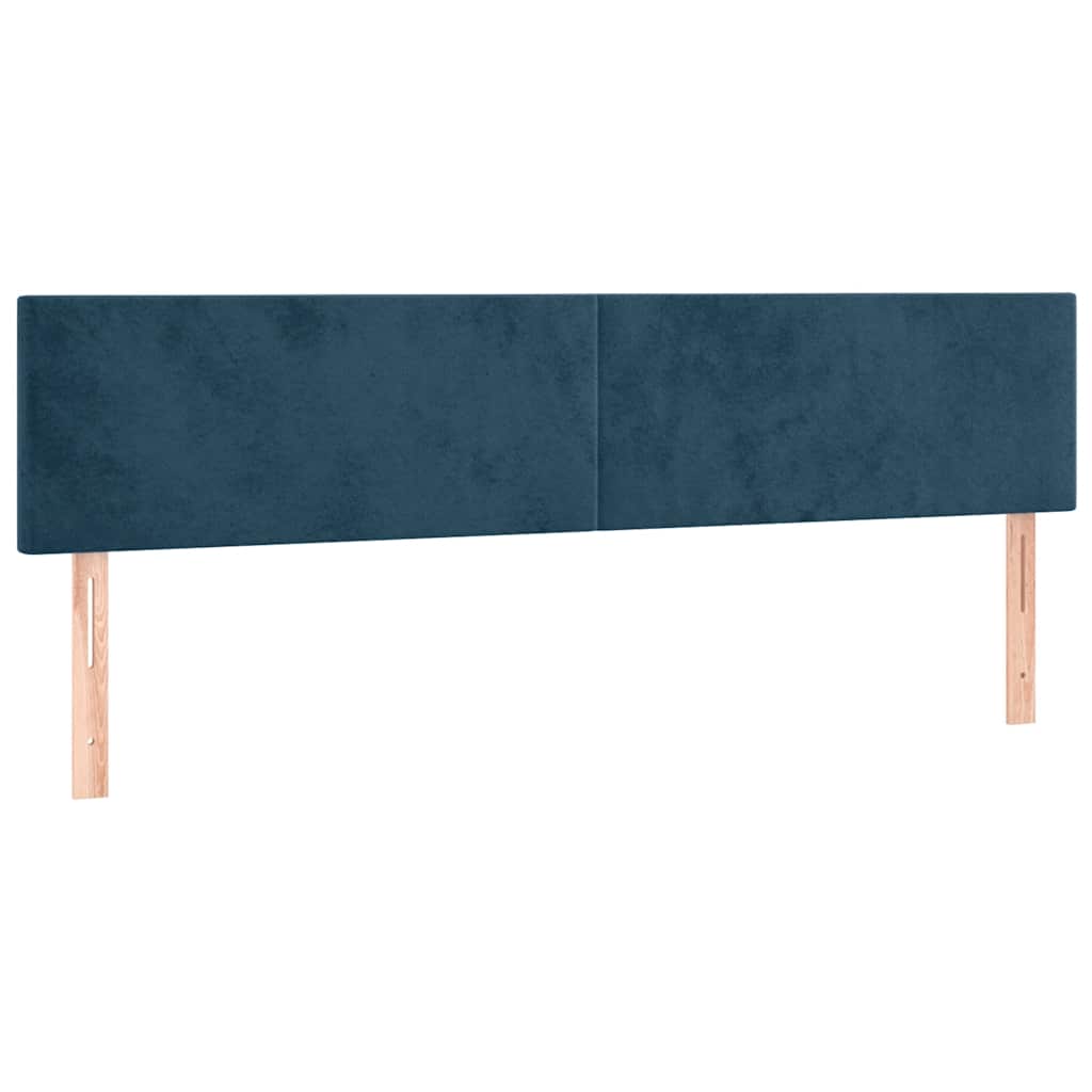 sengegavle 180x5x78/88 cm fløjl mørkeblå